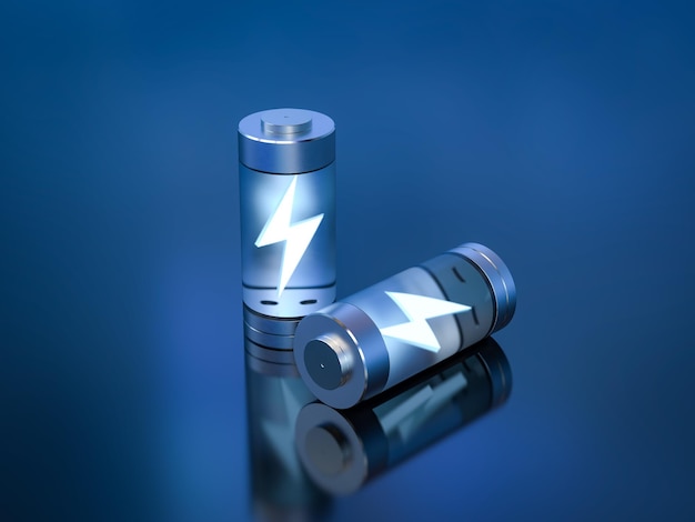 3d rendering group of liion or rechargeable batteries