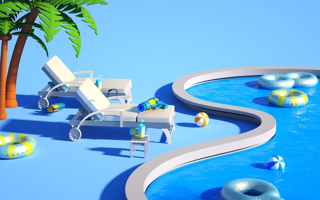 3d rendering of summer background