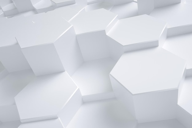3d rendering white triangle cubes