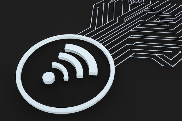3d rendering wifi symbol concept background