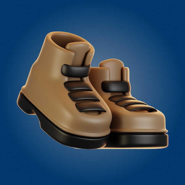 3d rendering winter icon concept 3d render winter boots