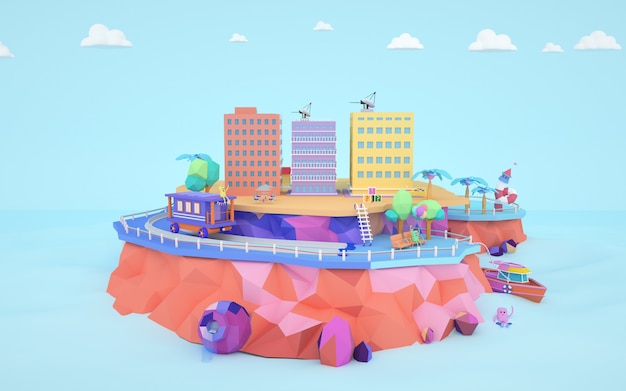 3D renderings of the above ground cartoon residential concept