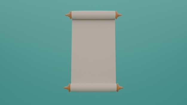 3d scroll rendering with green baround