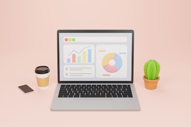 3d seo optimization web analytics and seo marketing concept 3d render