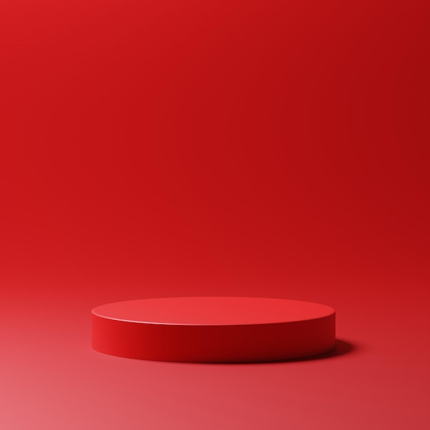 3d solid red podium for products