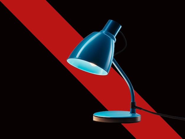 3d vector a blue table lamp sticker on white background