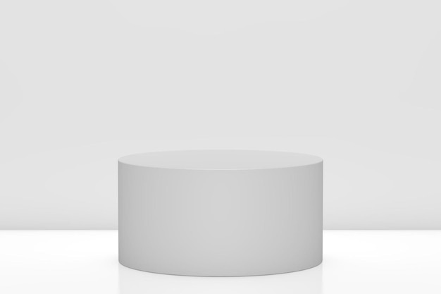 3d white empty product stand winner podium 3d rendering