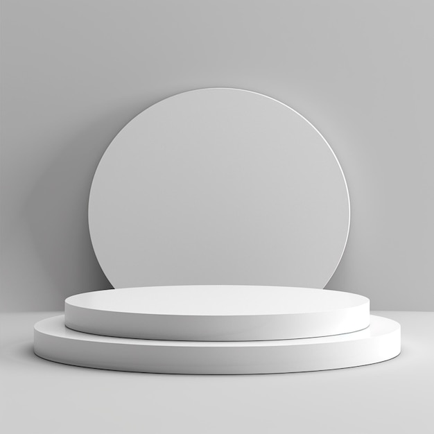 3D White Round Podium On White Background EPS10