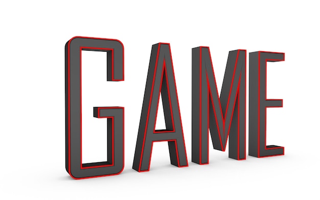 3d word game on a white background