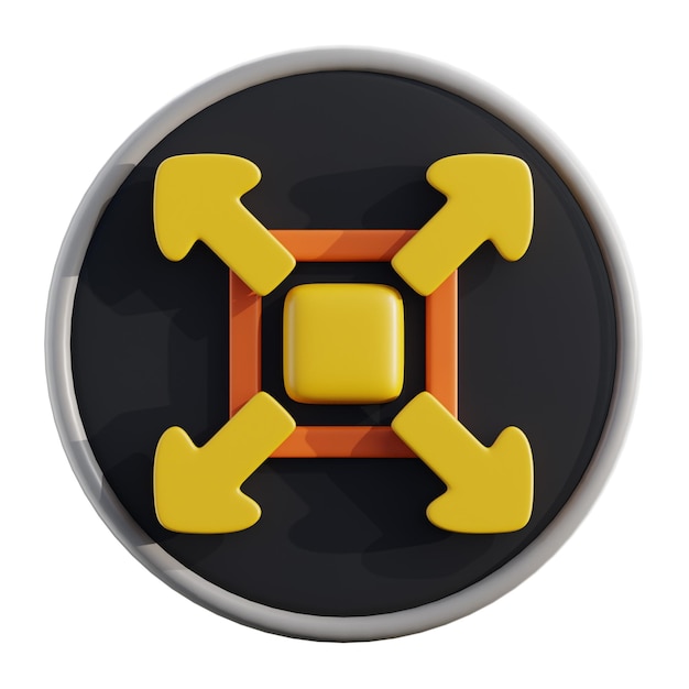 3D Zoom Out Symbol For Photography