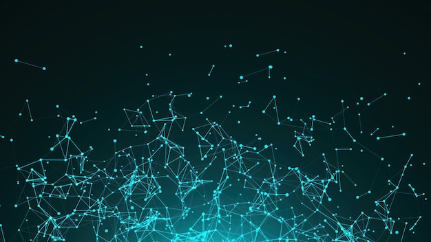 4K rendered computer generated abstract background Dots and lines are connecting