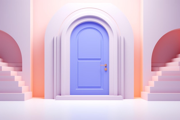 A blue door with a gold handle