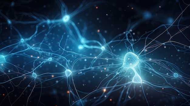A blue image of the brain and the brain.
