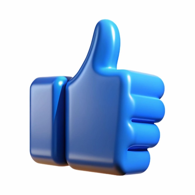 a blue thumb with a thumbs up sign