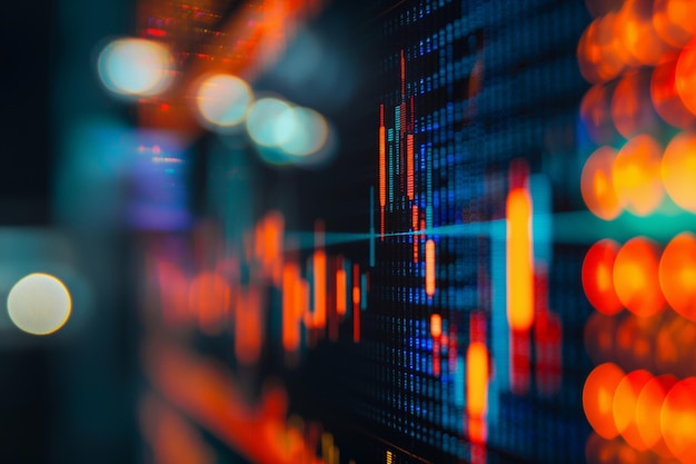 a blurred closeup view of a financial stock market graph a stock market graph closeup trading gra