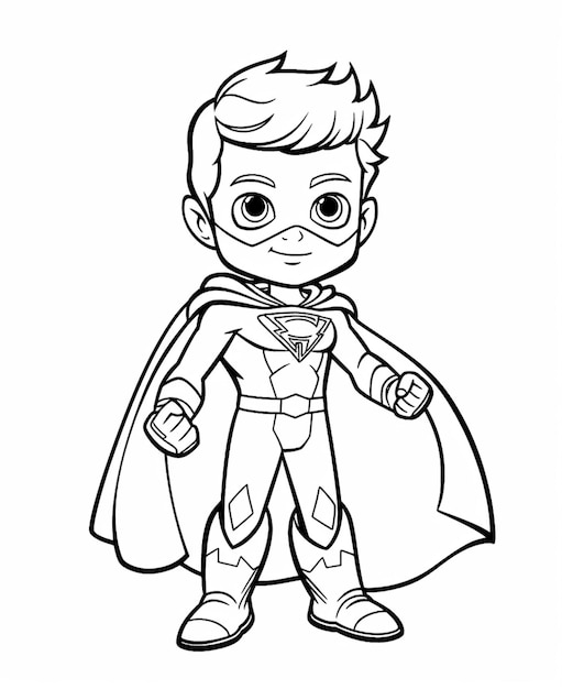 a boy in a superhero costume with a cape and cape on generative ai
