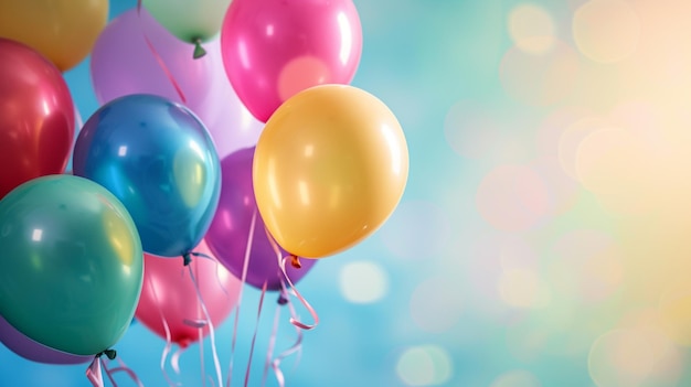A captivating image featuring a Set of Colorful Balloons with Open Spaces for Text
