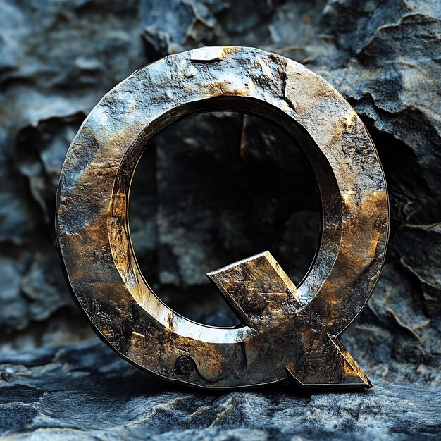 a circle with a number 2 on it is on a rock