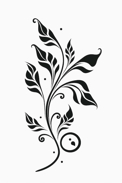 a close up of a black and white drawing of a plant generative ai