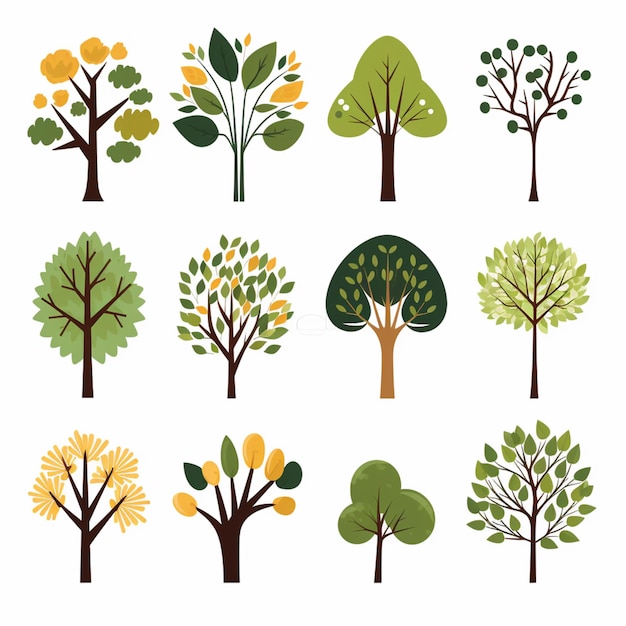 a close up of a bunch of trees with different colors generative ai