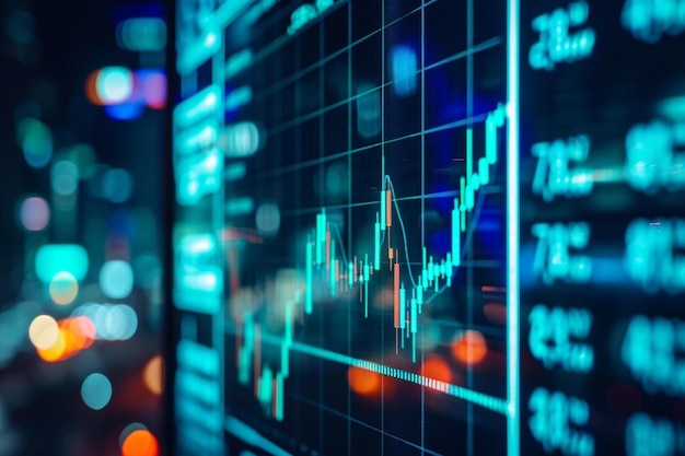 a close up of a stock market display