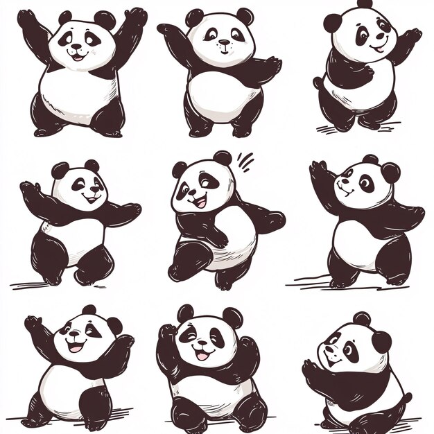 a collection of pictures of pandas and pandas