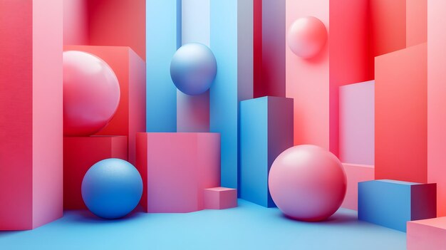 a colorful abstract image of a colorful building with many colorful balls