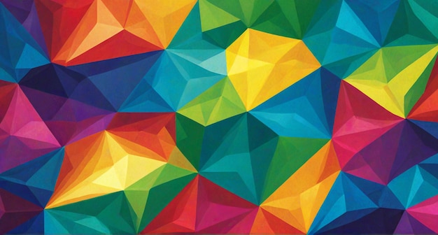 a colorful abstract painting of a triangle with a colorful design