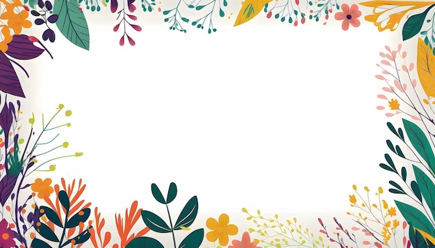a colorful border with a floral pattern.