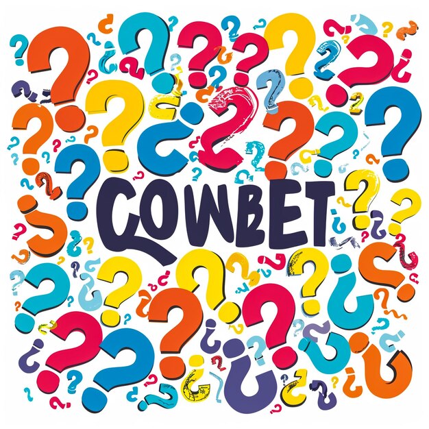a colorful cartoon illustration of a question mark with question marks on it