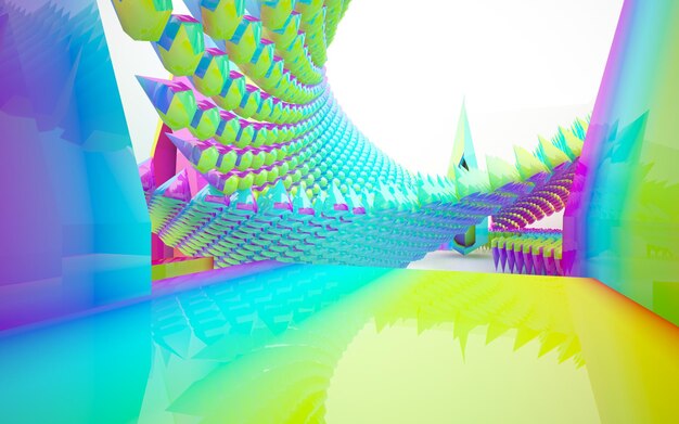 A colorful image of a building with a large number of different colors.