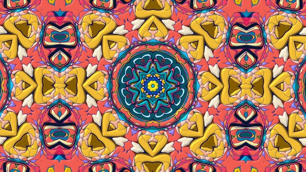 a colorful pattern with a circle of yellow orange and green colors