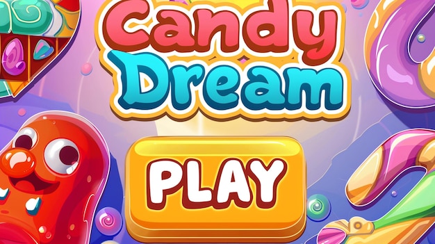 a colorful play board with the words candy play play on it