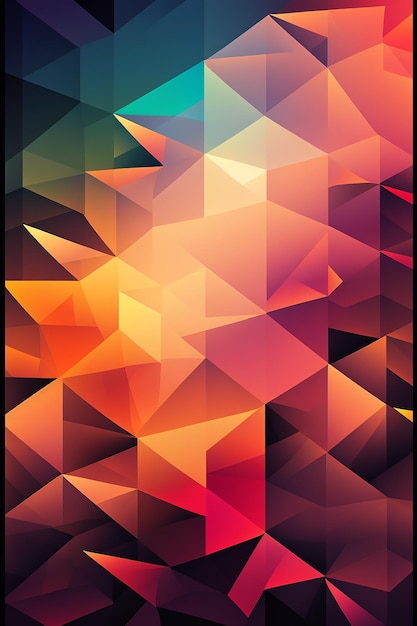 A colorful poster with a black background and a black background with a colorful triangle pattern.