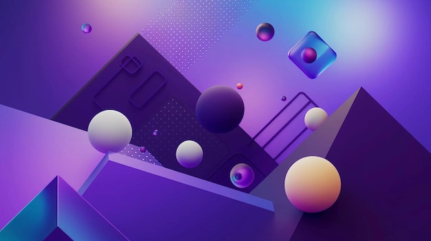a colorful room with a purple background with a purple box with balls and a purple background