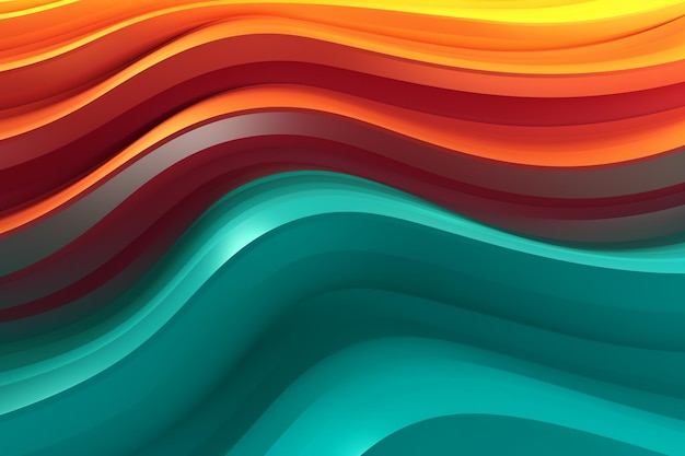 A colorful wave background with a blue and orange background.