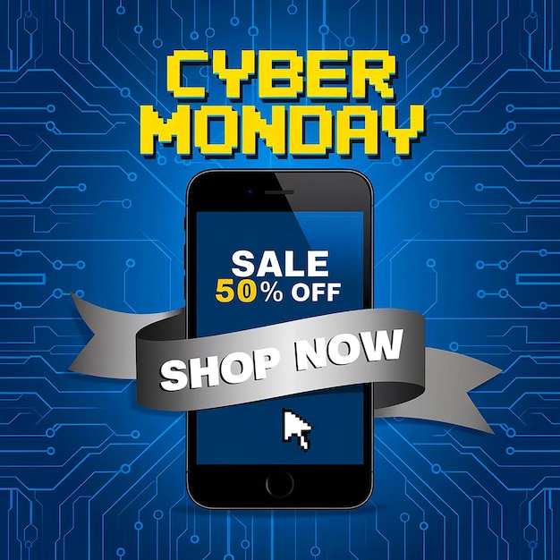 a cyber monday sale poster that says cyber monday sale
