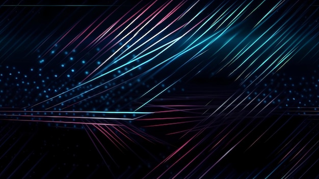 A dark blue background with a blue and pink design.