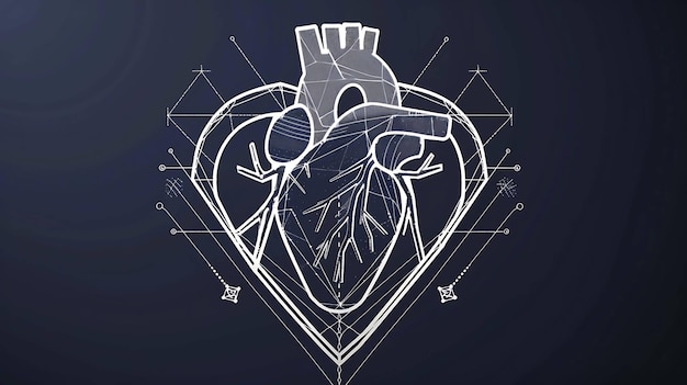 a drawing of a heart with a cross on it