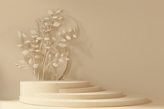 a flower arrangement around product display stand oriental artistic