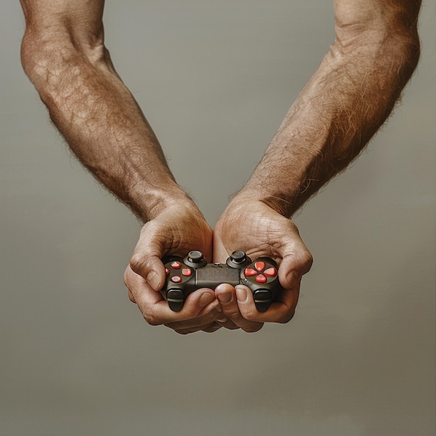 A game controller in hand