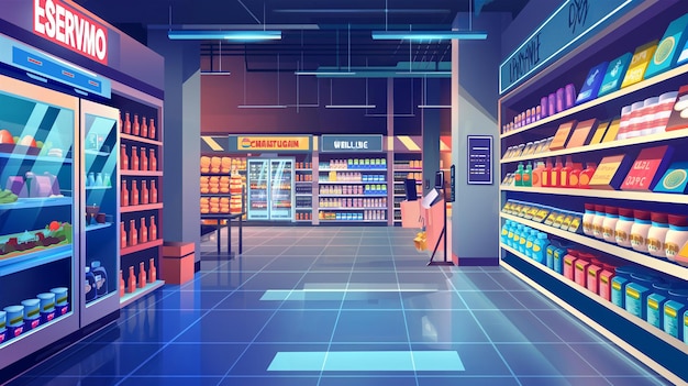 a grocery store with a sign that says  the word quot on it