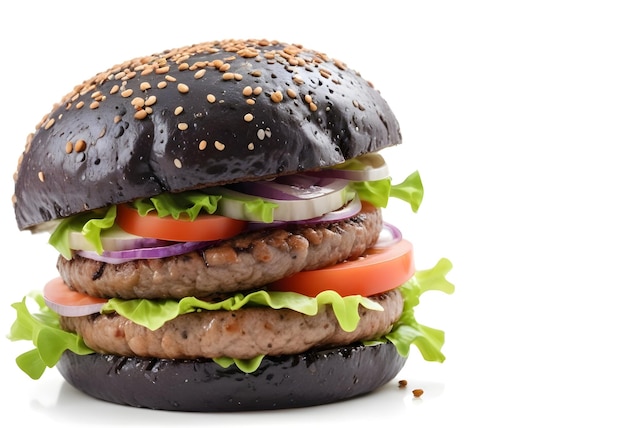 a hamburger with a hamburger on it and a hamburger on the top