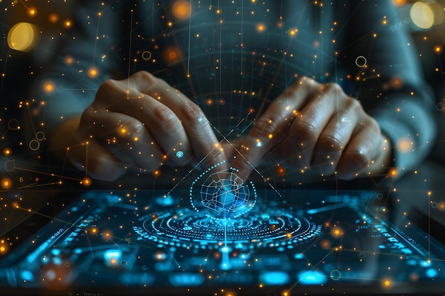 a hand is holding a globe with the words quot earth quot on the screen