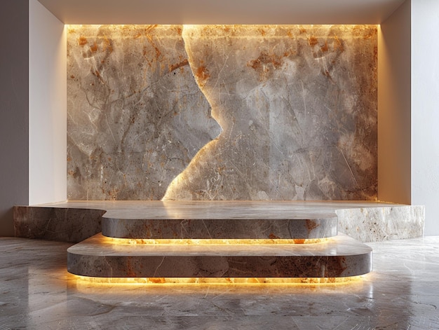 a large stone wall with a waterfall on it