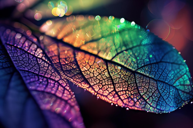 a leaf with the lights on it
