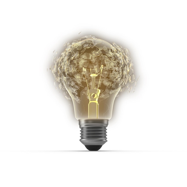 a light bulb with a gold chain on it