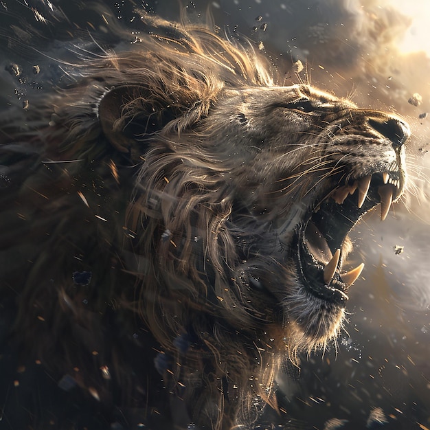 A lion who despite his loneliness and emptiness still stood up bravely and strongly seized the vi