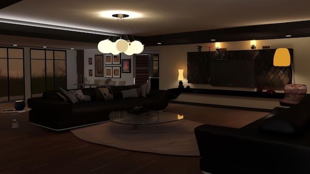 a living room with a couch a couch and a television