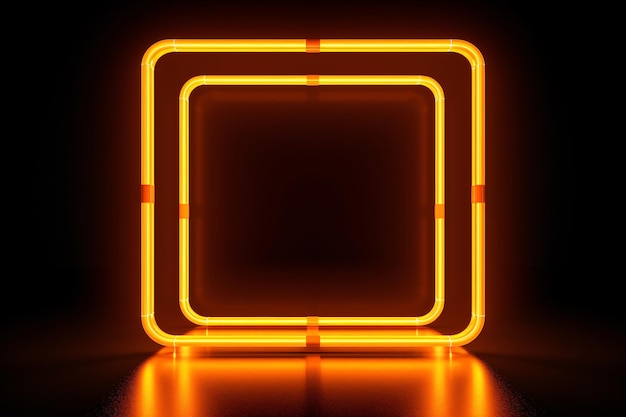 a neon lights in a square shape